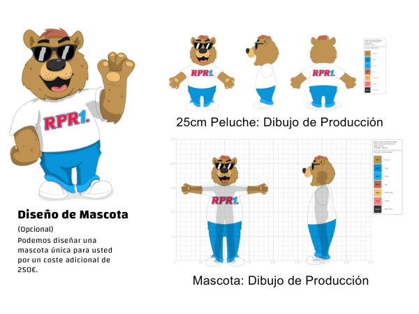 Diseño de Mascota Kostenfreie Produktionszeichnungen für Maskottchen und Plüschtiere